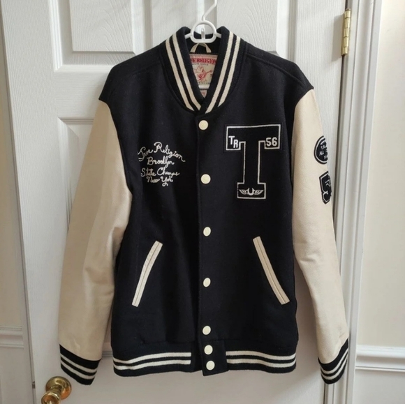 True Religion Varsity Jacket Richie Letterman bomber men's XL